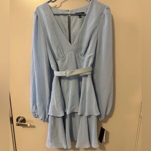 City Studio Light Blue Long Sleeve Dress